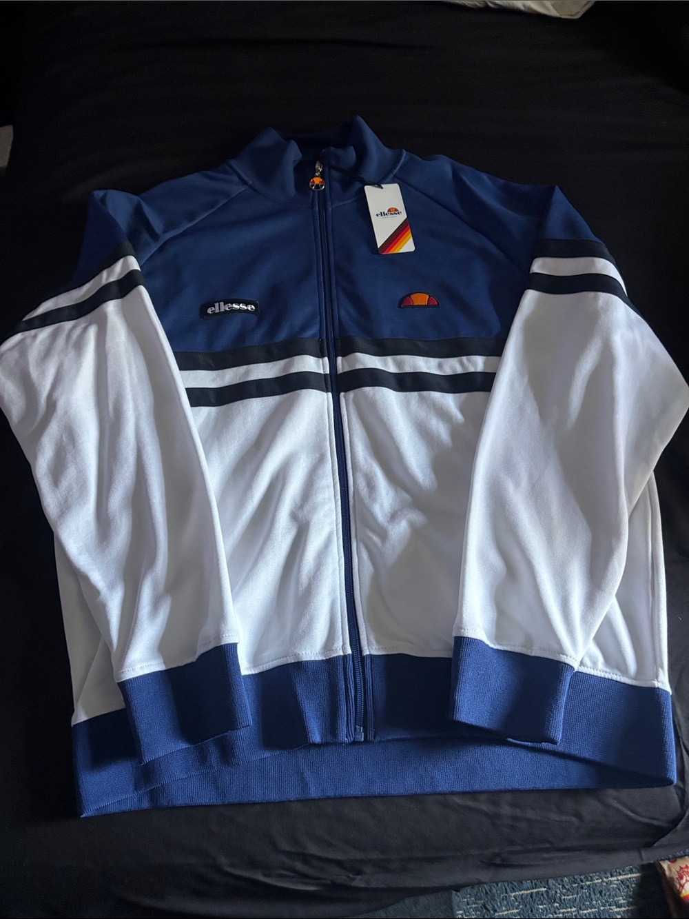 Ellesse Navy and White Retro Track Jacket